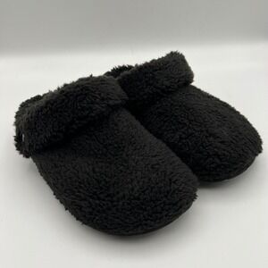 Crocs Classic Cozzzy Slipper Womens 6 Black Faux Fur Plush Fleece Slip On‎ Shoes